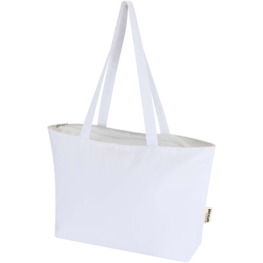 Logo trade promotional merchandise picture of: Ningbo 320 g/m² zippered cotton tote bag 15L