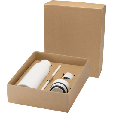 Logo trade promotional merchandise picture of: Illuminate 650 ml RCS recycled double wall stainless steel water bottle with 3-piece lid set