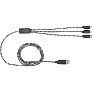 Logotrade promotional gift image of: Alphecca recycled aluminium and RPET 5-in-1 charging cable 