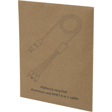 Logo trade promotional gift photo of: Alphecca recycled aluminium and RPET 5-in-1 charging cable 