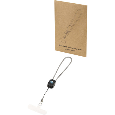 Logotrade promotional product image of: Arich RCS recycled wrist lanyard with built-in 20W Type-C charging cable