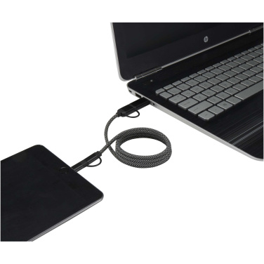 Logo trade promotional giveaways image of: SMART 65W 100 cm RCS recycled magnetic 5-in-1 charging cable