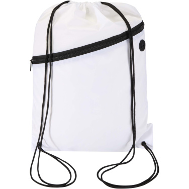 Logo trade corporate gifts picture of: Oriole RPET drawstring bag with zipped front pocket 5L