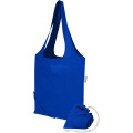 Madras Blend 140 g/m² GRS recycled foldable cotton tote bag 7L, Royal blue