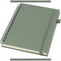Liss A5 recycled plastic hard cover spiral notebook, Heather green