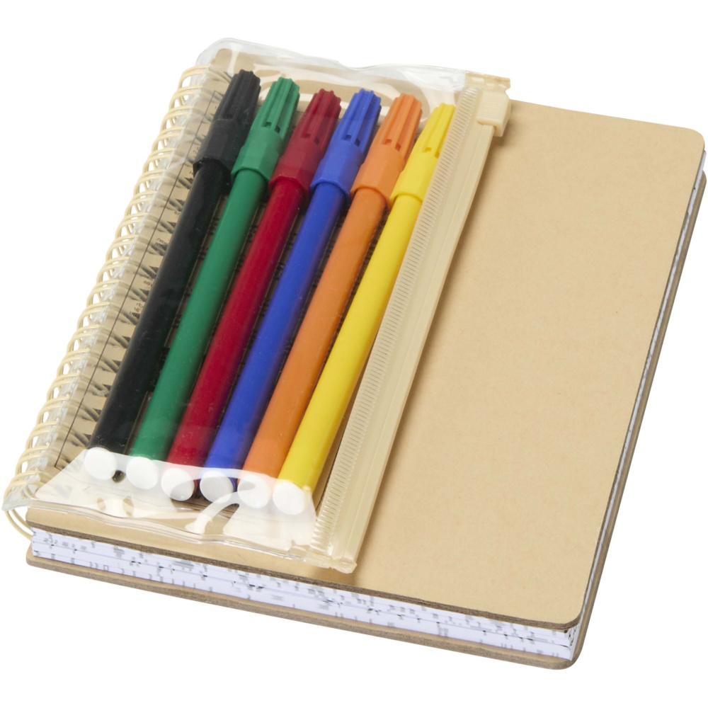Logotrade promotional merchandise photo of: Squiggle B6 hard cover notebook and markers set