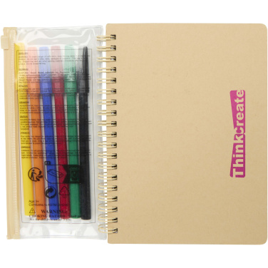 Logo trade advertising products picture of: Squiggle B6 hard cover notebook and markers set