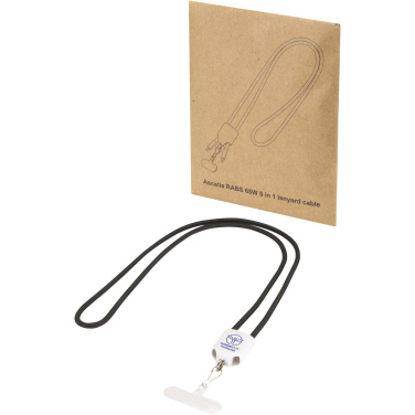 Logo trade promotional giveaways picture of: Ion 65W 5-in-1 recycled plastic lanyard charging cable