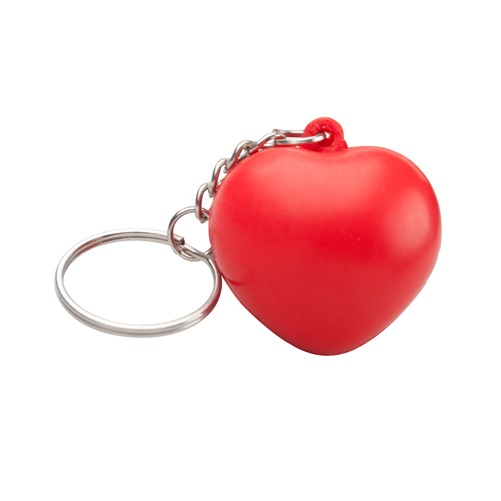 Logotrade meene foto: Stressipall-võtmehoidja punane süda