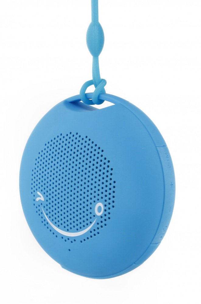 Logo trade reklaamkingid foto: Silikoonist mini-Bluetooth-kõlar, sinine