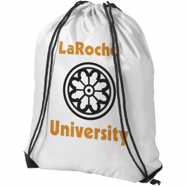Logo trade reklaamkingid foto: Oriole stiilne seljakott-sussikott, valge
