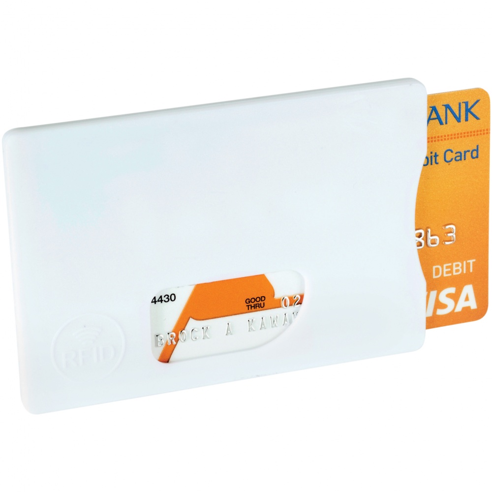 Logotrade ärikingituse foto: RFID-kaitsega krediitkaardihoidja, valge