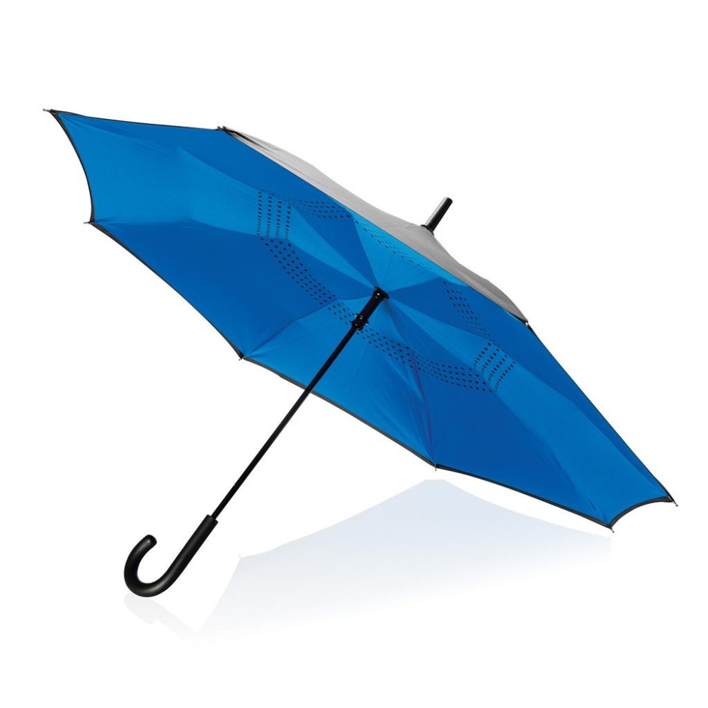 Logo trade reklaamtoote pilt: Ümberpööratav Xindao 23" vihmavari, must-sinine