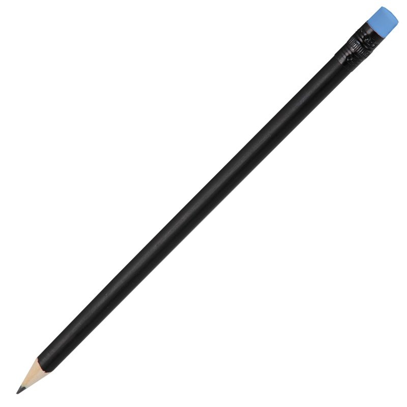 Logo trade firmakingituse pilt: Puidust pliiats must/sinine