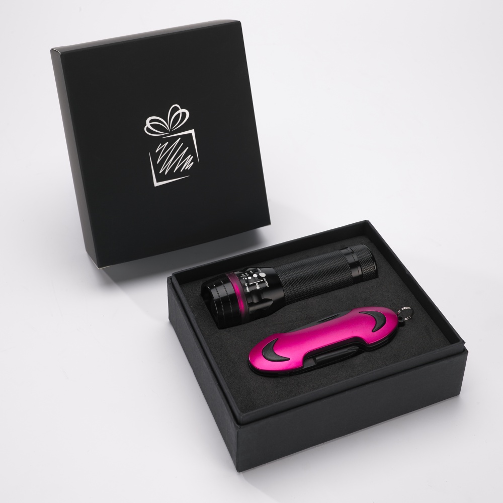 Logotrade reklaamkingid pilt: Komplekt COLORADO I, taskulamp + taskunuga, roosa