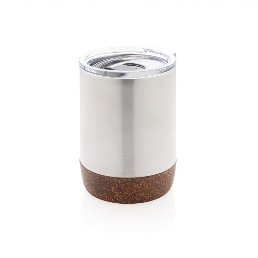 Logo trade reklaamkingituse pilt: Väike termostass Cork kohvi jaoks, hõbedane
