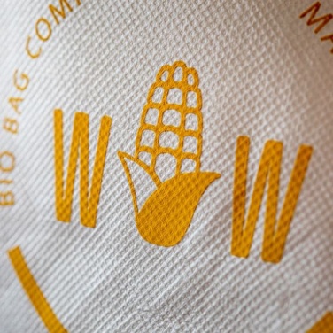 Logo trade reklaamtoote pilt: Seljakott maisitärklisest, valge