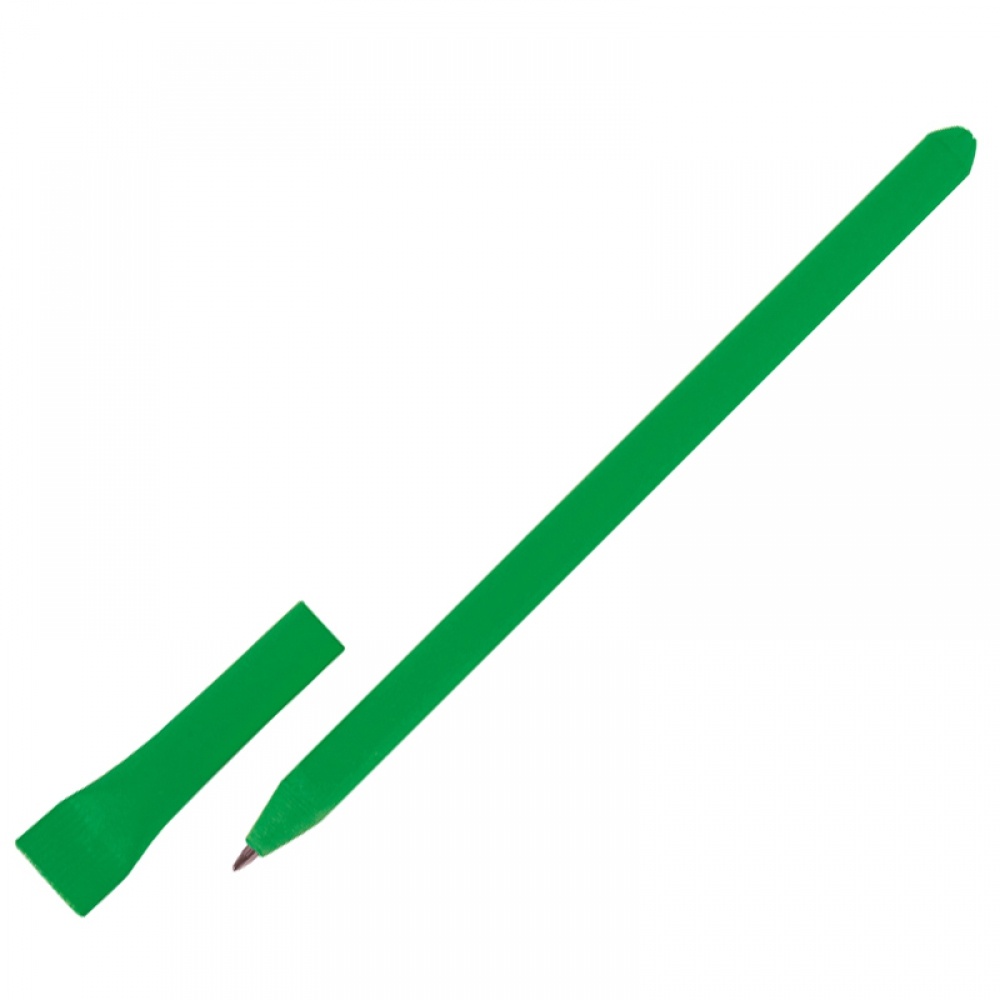 Logotrade ärikingituse foto: Paberist pastapliiats, roheline
