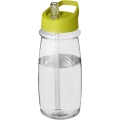 H2O Active® Pulse 600 ml tilaga kaanega spordipudel, Läbipaistev / lubi