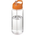 H2O Active® Octave Tritan™ 600 ml tilakaanega spordipudel, Läbipaistev läbipaistev / oranž