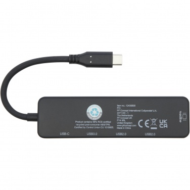 Logo trade ärikingi pilt: Loop RCS taaskasutatud plastist multimeediumiadapter USB 2.0-3.0 HDMI-pordiga