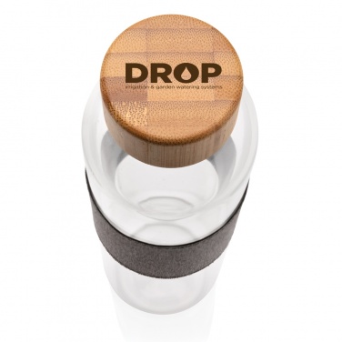 Logo trade ärikingituse pilt: Impact borosilikaatklaasist pudel bambusest kaanega