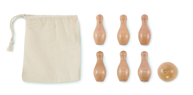 Logo trade reklaamtoote pilt: BOLITO mini männipuidust keeglikomplekt