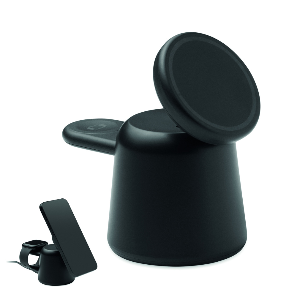 Logotrade ärikingi foto: 3-ühes juhtmevaba laadija 15W SIMPA