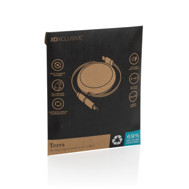 Logo trade ärikingituse pilt: Terra RCS alumiiniumist sissetõmmatav 240W 2-in-1 kaabel