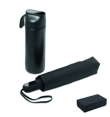 Logotrade ärikingituse foto: HITHERE kinkekomplekt termospudeli ja vihmavarjuga