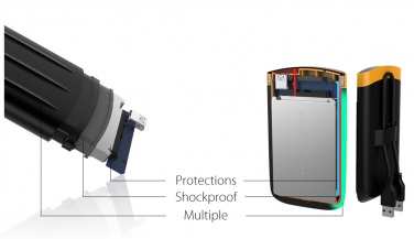 Logotrade liikelahjat mainoslahjat tuotekuva: Kannettava SSD Silicon Power Armor A65, musta