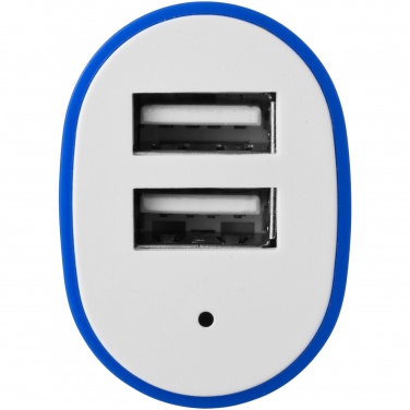 Logo trade liikelahjat mainoslahjat kuva: Pole dual -autolaturi, sininen