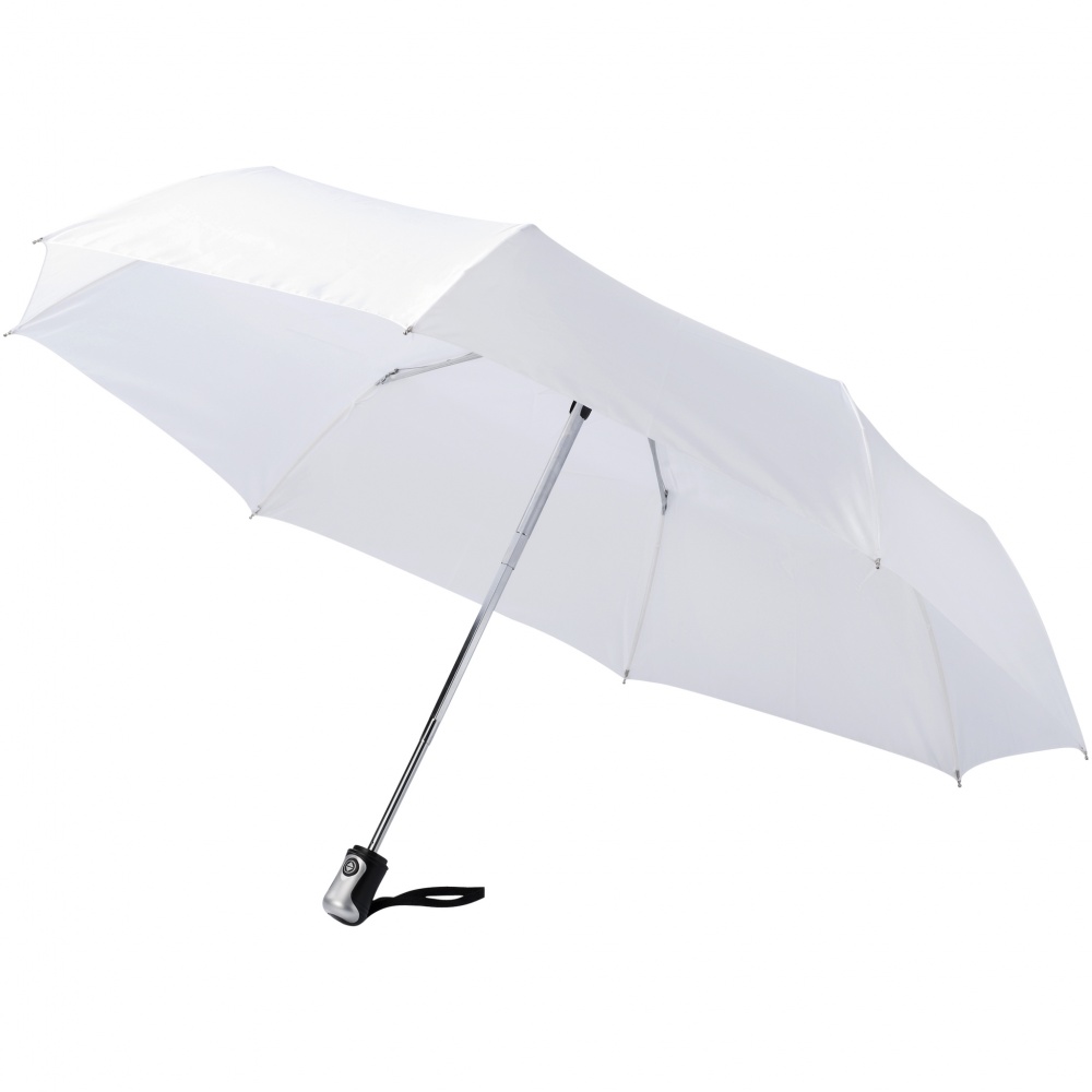 Logotrade liikelahja mainoslahja kuva: 21.5" Alex 3-osainen automaattinen sateenvarjo, valkoinen