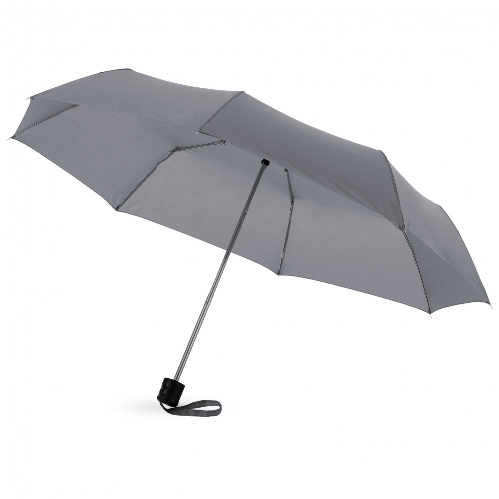 Logo trade mainostuotet tuotekuva: 21,5" Ida 3-osainen sateenvarjo, harmaa