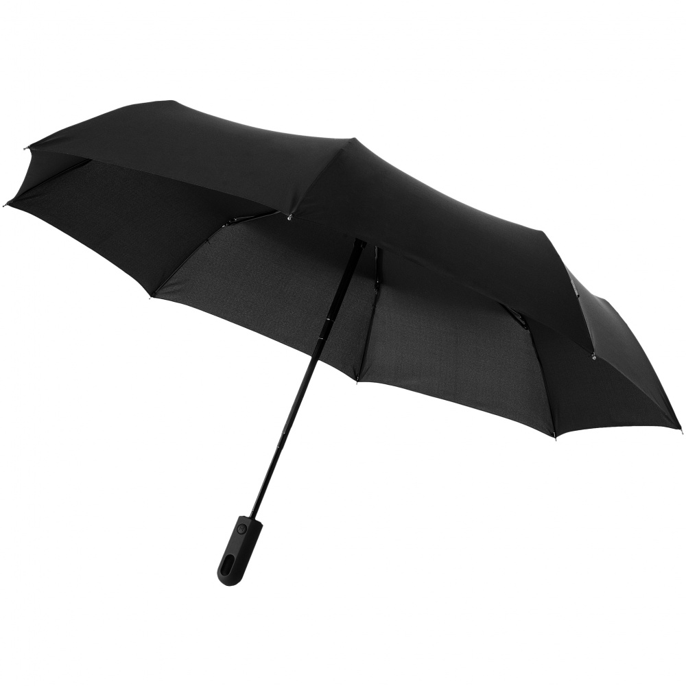 Logo trade liikelahja mainoslahja tuotekuva: 21,5" 3-osainen Traveler-sateenvarjo, musta
