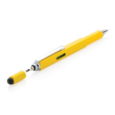 Logotrade mainoslahja ja liikelahja kuva: Multitööriist pastakas 5-in-1, kollane