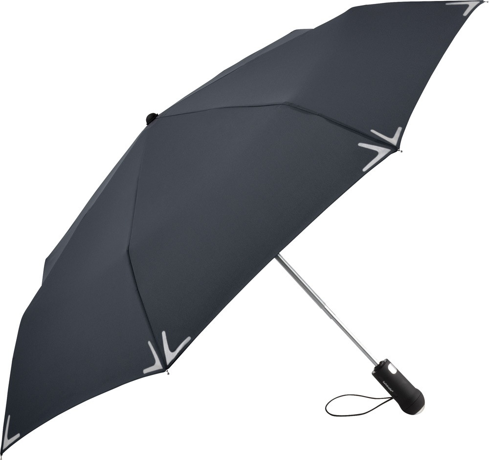Logo trade mainoslahjat ja liikelahjat kuva: Helkuräärisega AOC Safebrella® LED minivihmavari 5471, tumehall