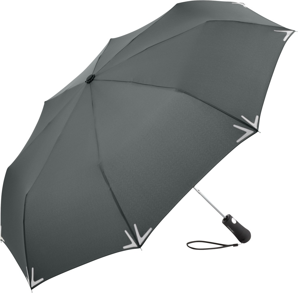 Logo trade liikelahja kuva: Helkuräärisega AC Safebrella® LED minivihmavari 5571, hall