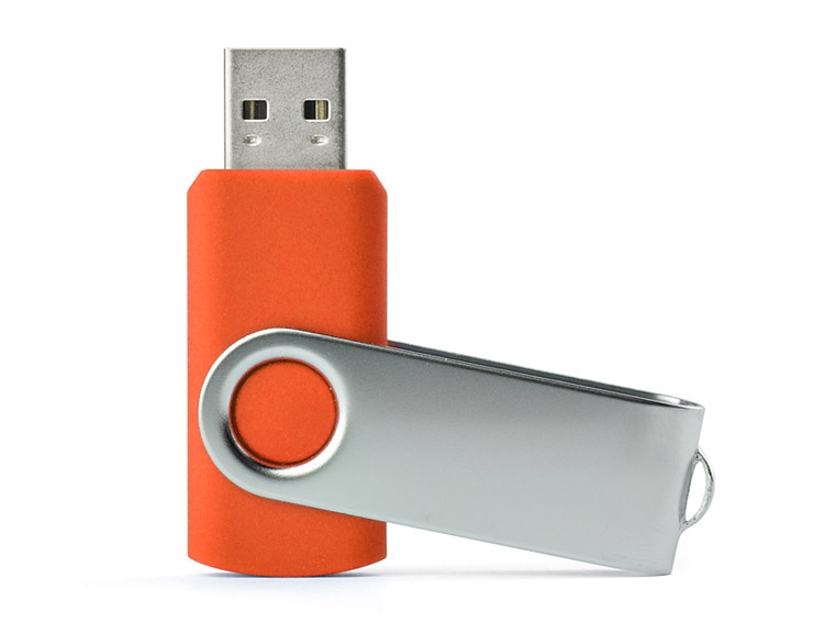 Logo trade mainoslahja ja liikelahja tuotekuva: USB mälupulk Twister, 8 GB, oranž