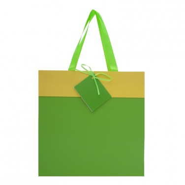 Logo trade liikelahja kuva: Kinkekott, roheline/kollane
