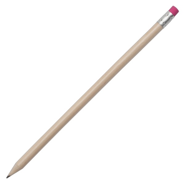 Logotrade liikelahja tuotekuva: Naturaalsest puidust harilik pliiats, roosa/helepruun
