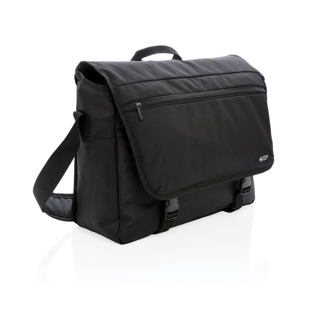 Logotrade mainoslahjat kuva: Reklaamkingitus: Swiss Peak RFID 15" laptop messenger bag PVC free, black