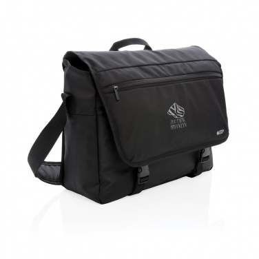 Logotrade mainoslahjat ja liikelahjat tuotekuva: Reklaamkingitus: Swiss Peak RFID 15" laptop messenger bag PVC free, black