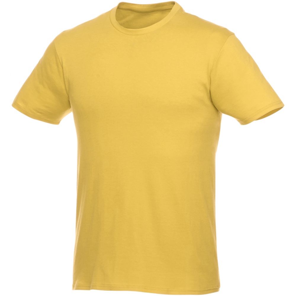 Logo trade mainoslahja ja liikelahja tuotekuva: Heros-t-paita, lyhyet hihat, unisex, keltainen