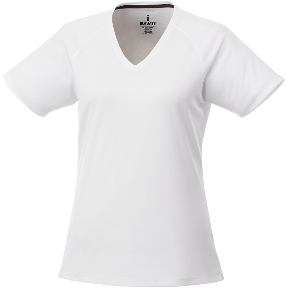 Logo trade mainoslahja kuva: Amery-t-paita, cool fit, v-kaulus, naisten, valoinen