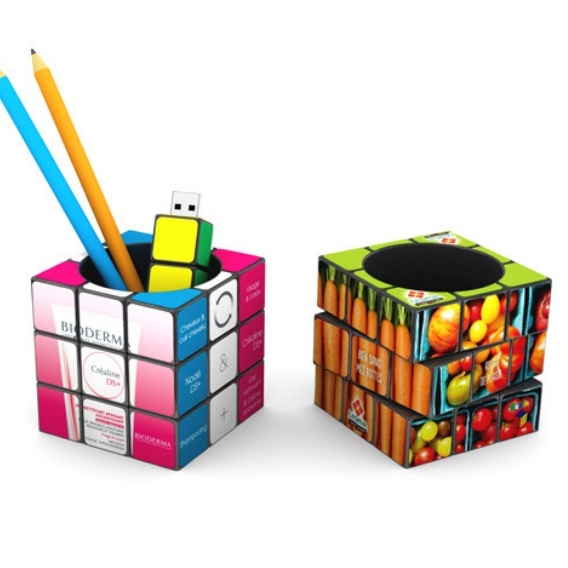 Logo trade mainoslahjat ja liikelahjat kuva: 3D Rubikin kynäteline
