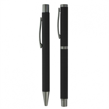 Logotrade liikelahja tuotekuva: Komplekt: pastakas ja tindipliiats, must