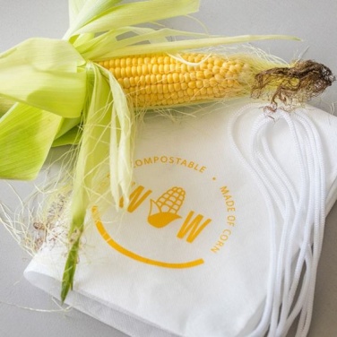 Logo trade mainoslahjat ja liikelahjat kuva: Maissitärkkelyksestä tehdyt jalkinepussi, valkoinen