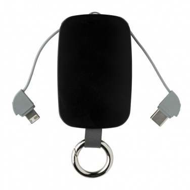 Logotrade mainoslahjat kuva: Ärikingitus: 1.200 mAh Keychain Powerbank with integrated cables, black