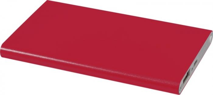 Logotrade mainostuote tuotekuva: Alumiini akupankki Pep, 4000 mAh, punainen
